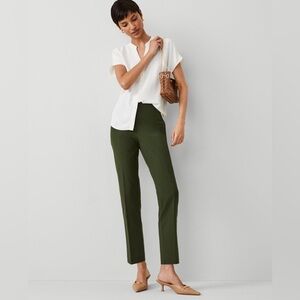 Ann Taylor High Rise Eva Ankle Pant (Hunter Green)